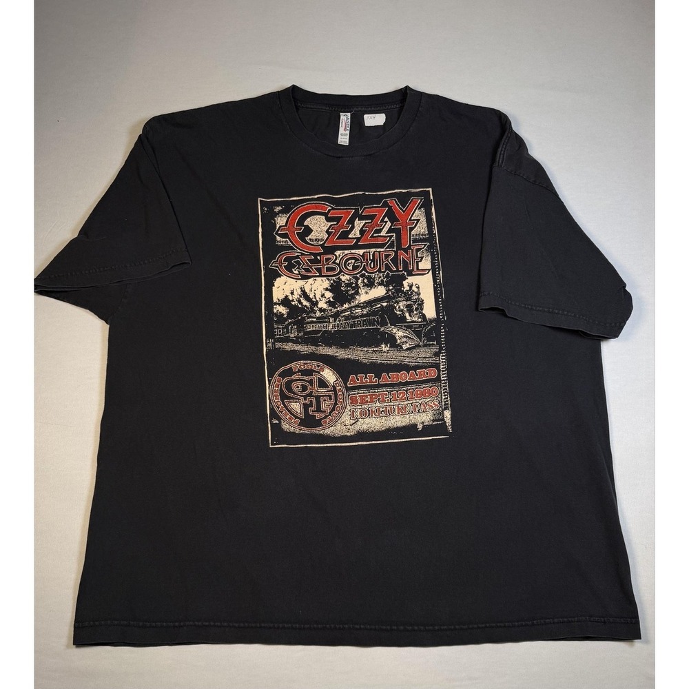 Ozzy Osbourne Shirt Mens 3XL Black Crazy Train Graphic Tee Rock Metal Band